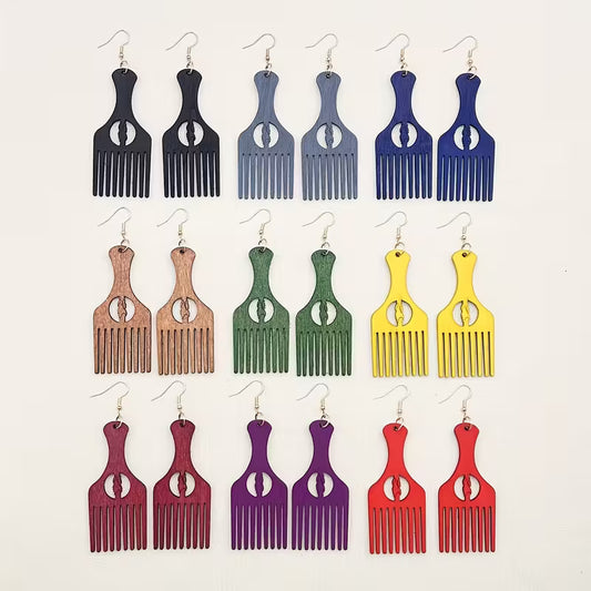 Afro Pick Dangling Earrings